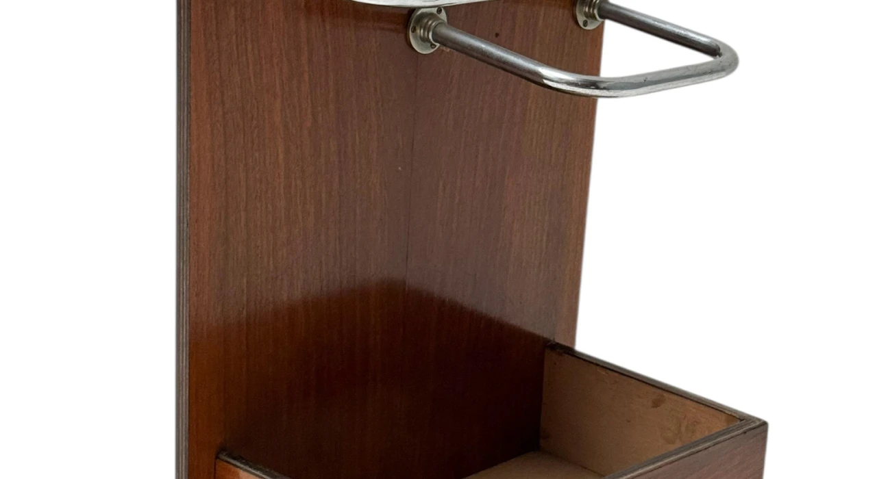 Walnut Art Deco Modernist Umbrella Stand, 1930s